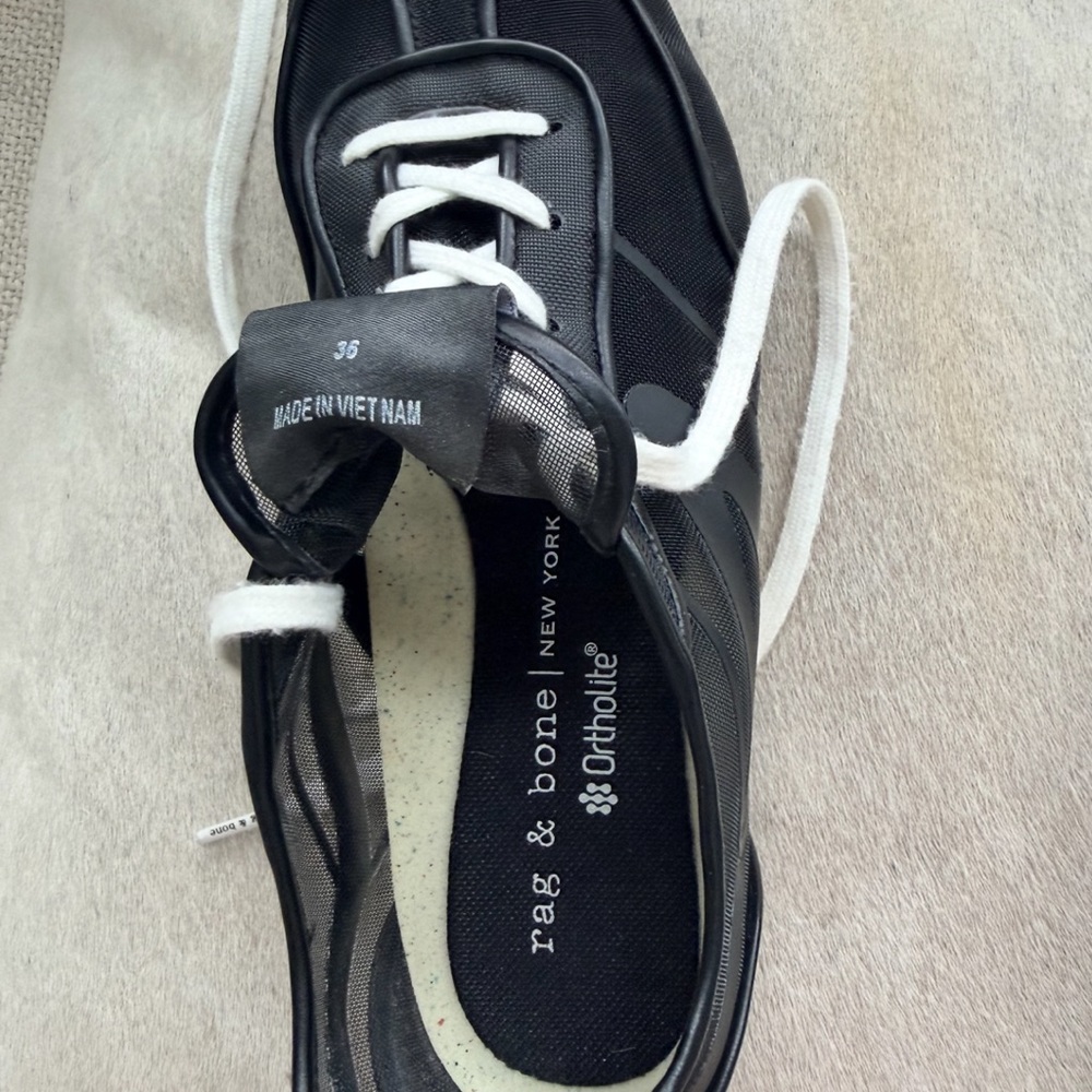 rag & bone Black Sneakers with White Laces - Picture 3 of 4